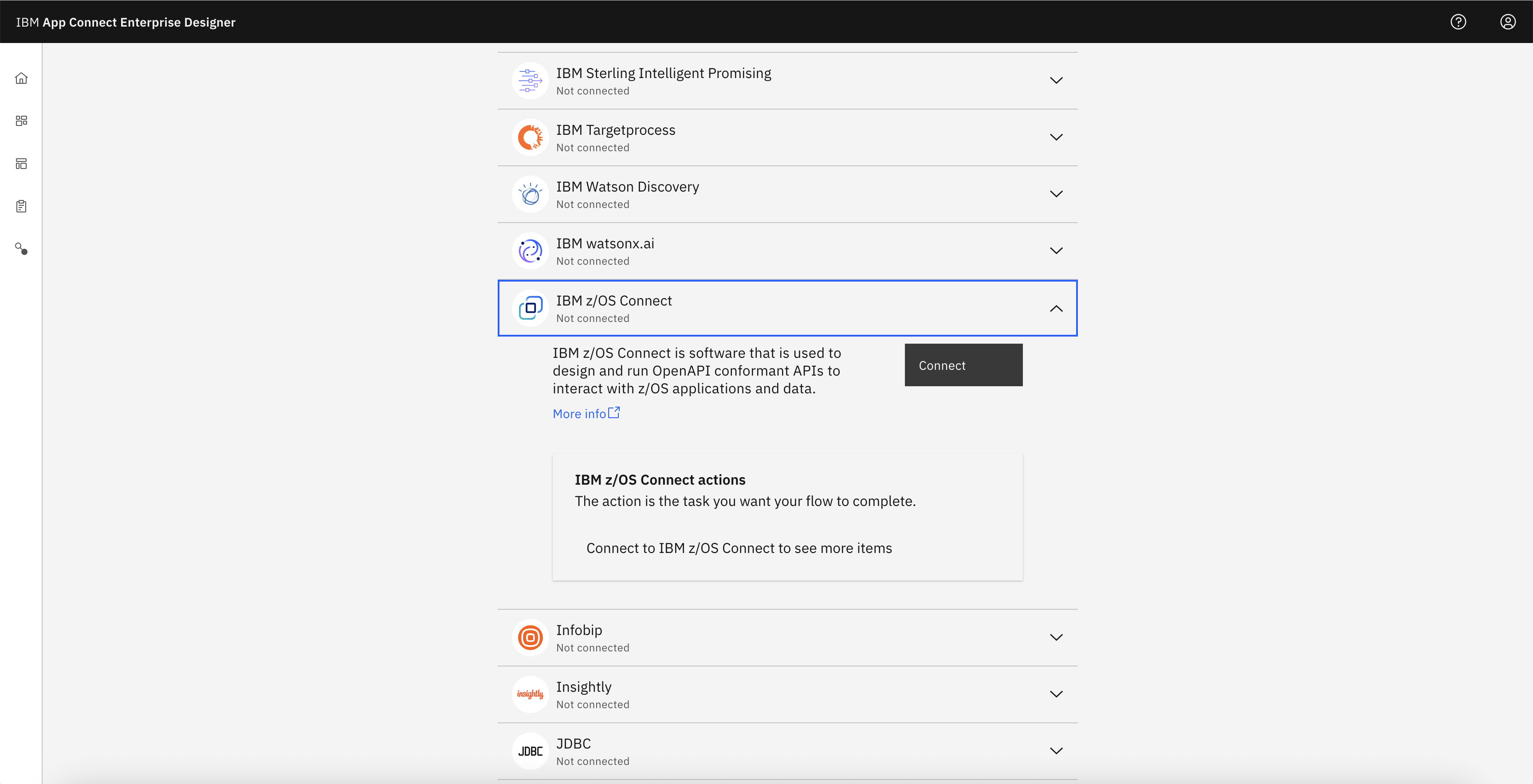z/OS Connect Connector in App Connect Designer